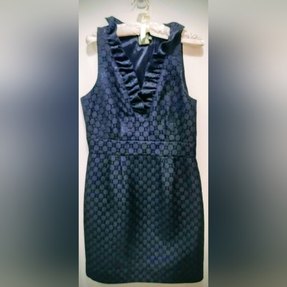 Taylor Elegant Black Ruffled Sleeveless Dress - Picture 1 of 12